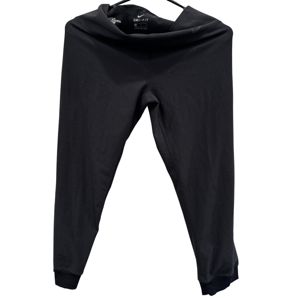 Nike Dri-FIT Legend‎ Black Training Pants Women's Medium Joggers Cuffed Leggings